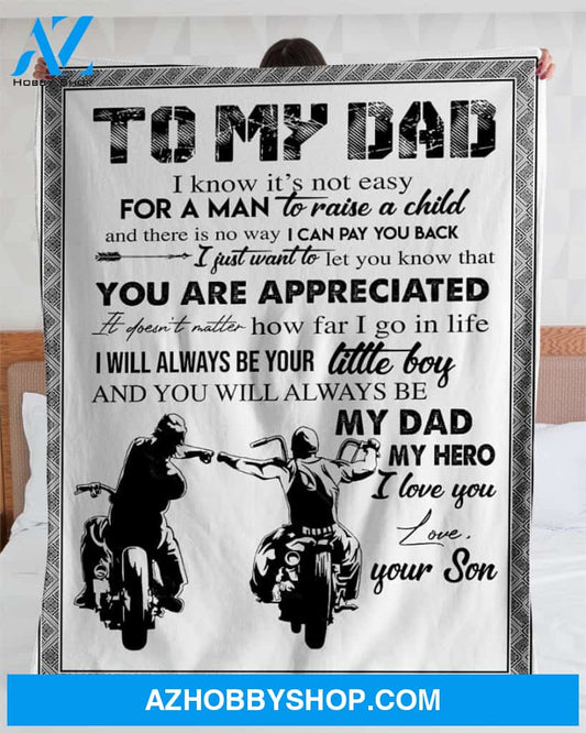 Personalized To My Dad Gift Fleece Blanket You Will Always Be My Dad My Hero Great Customized Blanket From Son For Birthday Christmas Thanksgiving