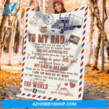 Personalized To My Dad Love Letter Fleece Blanket From Daughter You Are The World Great Customized Blanket For Birthday Christmas Thanksgiving