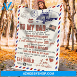 Personalized To My Dad Love Letter Fleece Blanket From Daughter You Are The World Great Customized Blanket For Birthday Christmas Thanksgiving