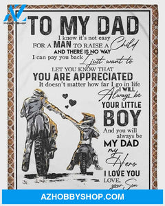 Personalized To My Dad Motorcycle Fleece Blanket From Son You Are Appreciated Great Customized Blanket Gifts For Father's Day Birthday Christmas Thanksgiving