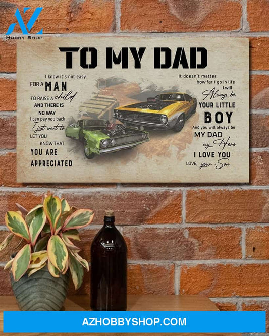 To My Dad There Is No Way I Can Pay You Back, Gift for Cars Lover Canvas Wall Art Wall Decor Visual Art