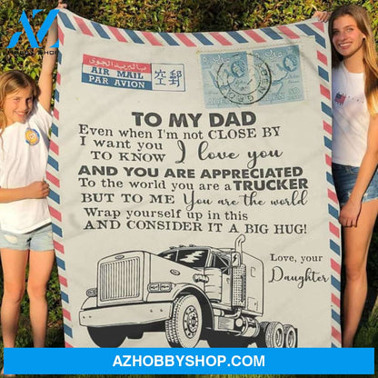 To My Dad Trucker Fleece Blanket Fleece Blanket Father Fleece Blanket, Biological Father Of Fleece Blanket, Fleece Blanket For Fathers Day Christmas Gift Ideas