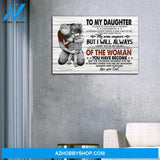 To My Daughter My Arms Anymore But I Will Always Carry You In My Heart Canvas Wall Art