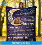 To My Daughter Bear From Mom Fleece Blanket Birthday Gift, Christmas Gift For Daughter | Family Blanket