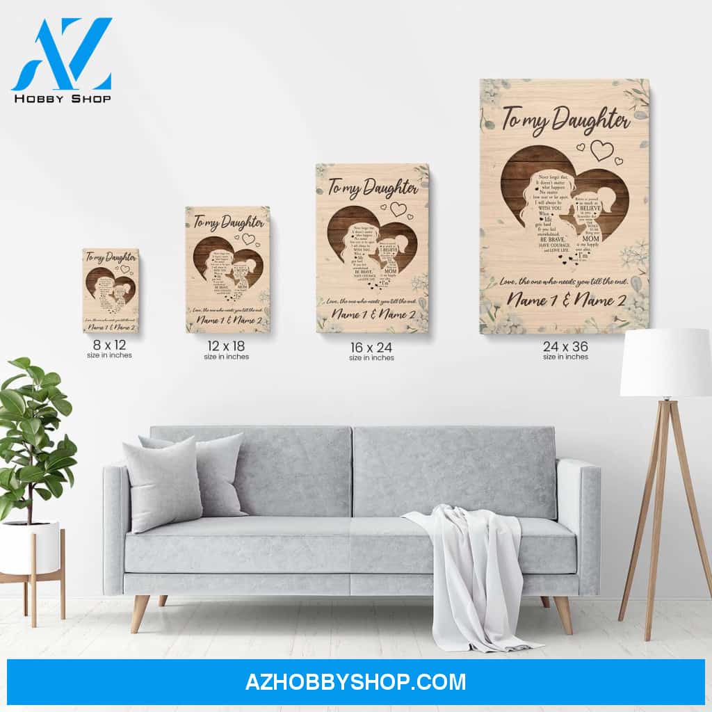 To My Daughter Being Your Mom Is My Happily Ever After, Family Custom Poster/Canvas, Gift For Daughters