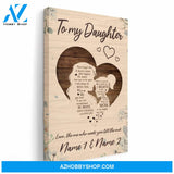 To My Daughter Being Your Mom Is My Happily Ever After, Family Custom Poster/Canvas, Gift For Daughters