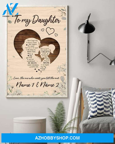 To My Daughter Being Your Mom Is My Happily Ever After, Family Custom Poster/Canvas, Gift For Daughters