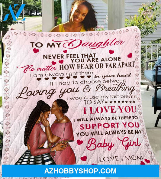 To My Daughter Black Girl Magic Quilt African Black Daughter Blanket, Black Mother Gift For Little Daughter Birthday, Black Girl Quilt