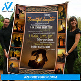To My Daughter Blanket Daddy And Little Girl In The Sunset Fleece Blanket Gift Dad