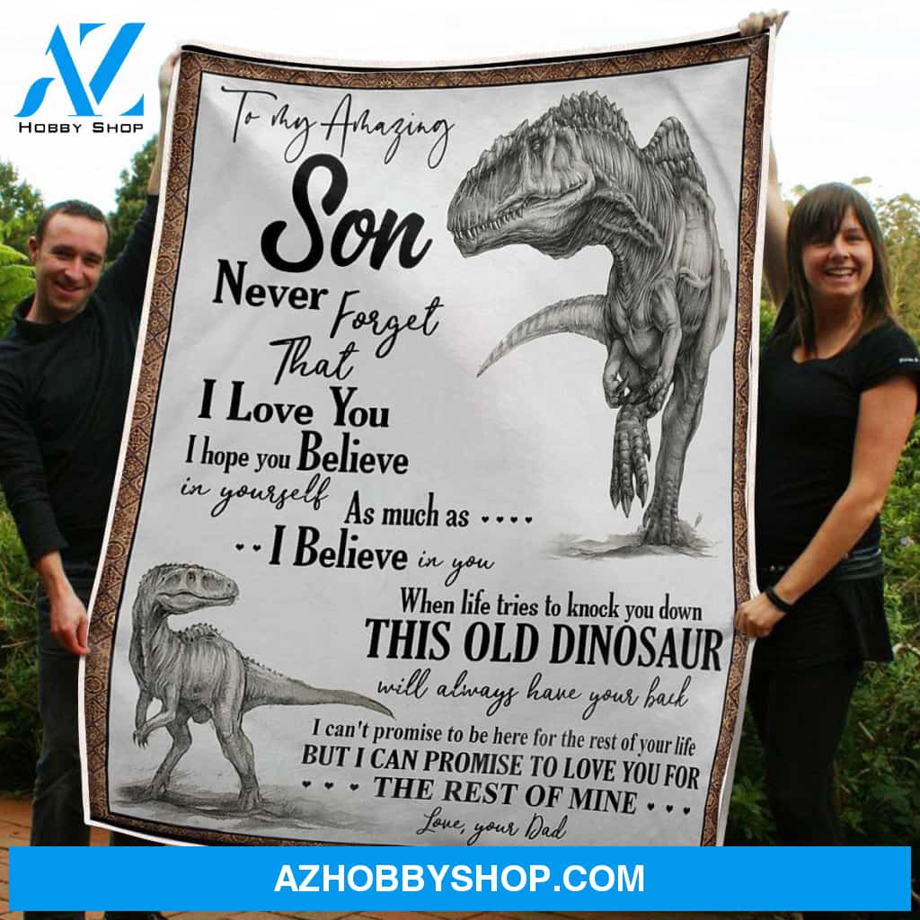 To My Daughter Blanket Dinosaurs Believe In Yourself Gift From Dad Fleece Blanket Gift Dad