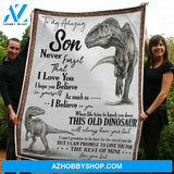 To My Daughter Blanket Dinosaurs Believe In Yourself Gift From Dad Fleece Blanket Gift Dad