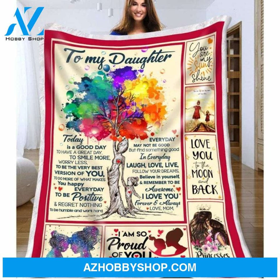 To My Daughter Blanket I Am So Proud Of You You Are My Sunshine Fleece Blanket Unique Gifts