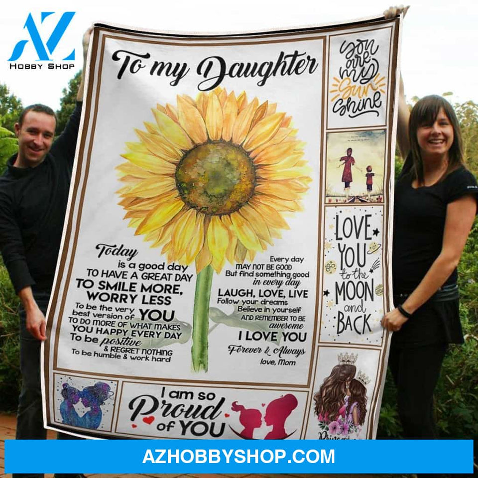 To My Daughter Blanket Sunflower Live Your Dream Gift From Mom Fleece Blanket Gifts For Mom From Daughter