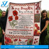 To My Daughter Blanket Tulip The Gift Of You Gift From Mom Fleece Blanket Gift For Daughter Form Mom