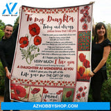 To My Daughter Blanket Tulip The Gift Of You Gift From Mom Fleece Blanket Gift For Daughter Form Mom