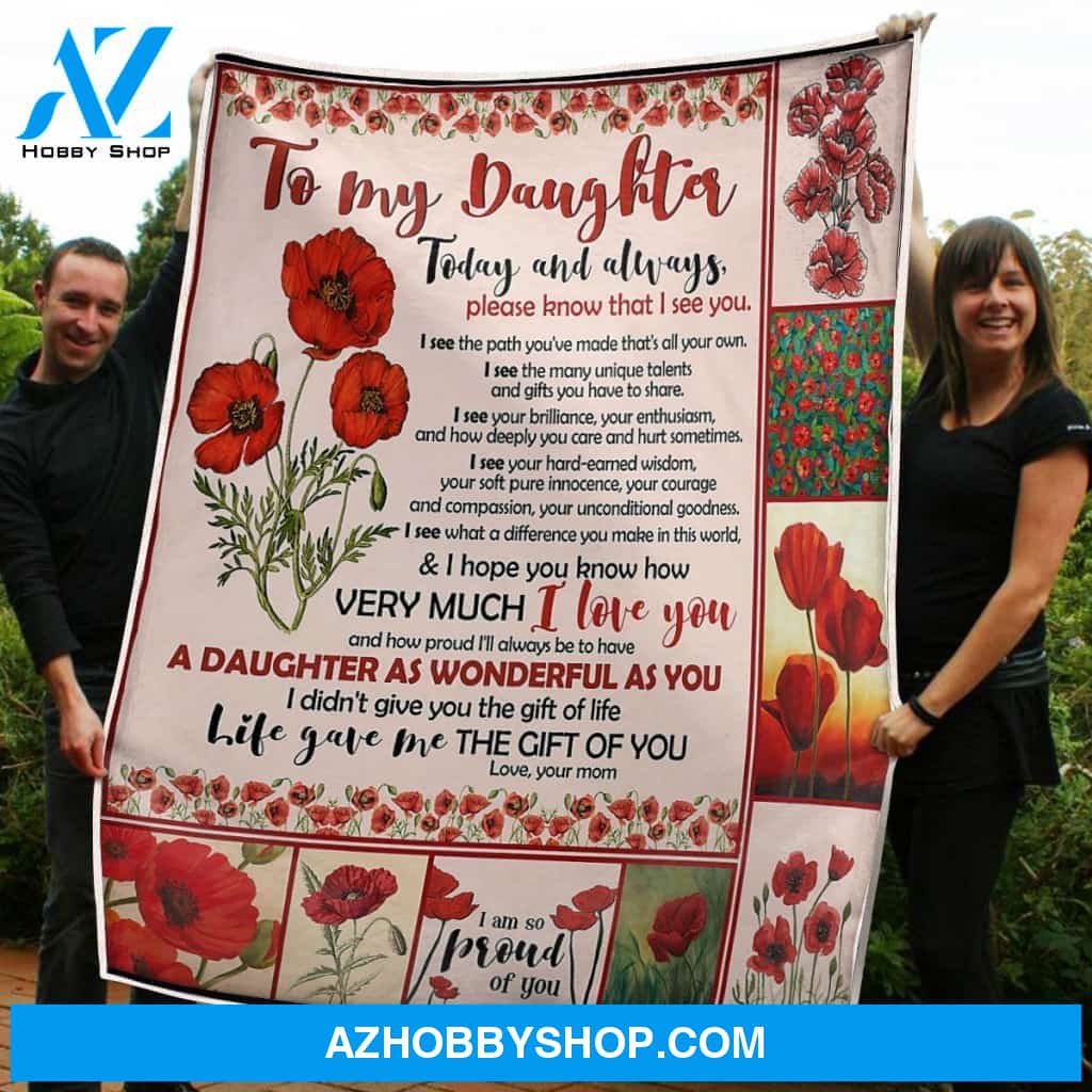 To My Daughter Blanket Tulip The Gift Of You Gift From Mom Fleece Blanket Gift For Daughter Form Mom