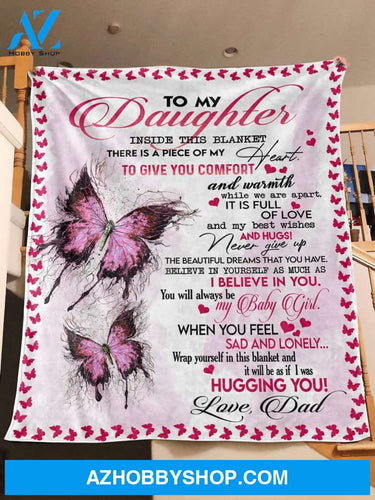  To My Daughter - Butterfly Personalized Fleece Blanket
