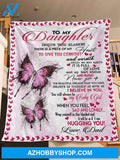  To My Daughter - Butterfly Personalized Fleece Blanket