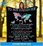 To my Daughter Butterfly Fleece Blanket - Birthday Gift, Christmas Gift For Daughter | Family Blanket