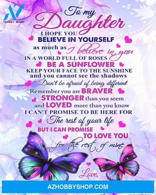 To My Daughter Canvas From Mom Butterfly Canvas Full Size Canvas I Hope You Believe In Yourself