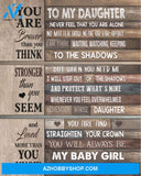 To My Daughter Canvas From Mom Never Feel That You Are Alone