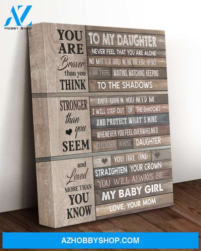 To My Daughter Canvas From Mom Never Feel That You Are Alone