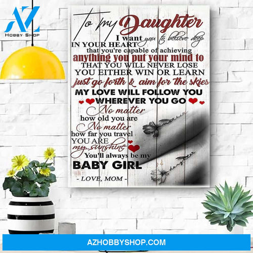 To My Daughter Canvas Print Wall Art - Gift For Daughter - Matte Canvas