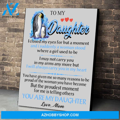 To My Daughter Canvas Print Wall Art - Matte Canvas
