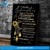 To My Daughter Canvas, When It's Too Hard To Look Back Canvas Wall Art, Wall Decor Visual Art Mothers Day Gifts