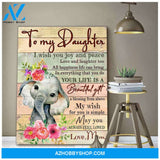 To my Daughter Elephant Canvas Wall Art, Wall Decor Visual Art