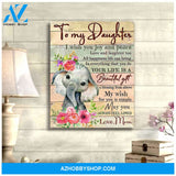 To my Daughter Elephant Canvas Wall Art, Wall Decor Visual Art