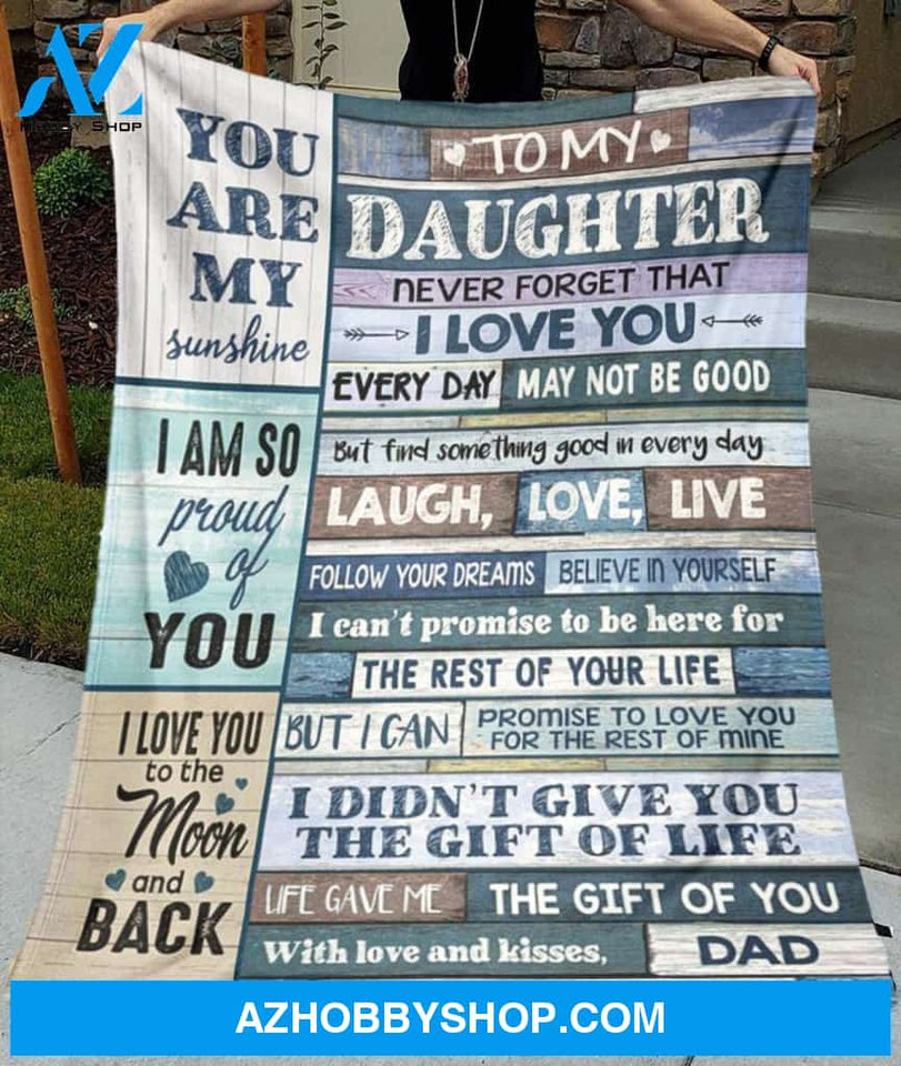 Personalized to My Daughter Fleece Blanket for Daughter from Mom Dad You are My Sunshine Great Customized Blanket for Birthday Christmas Thanksgiving Graduation Wedding