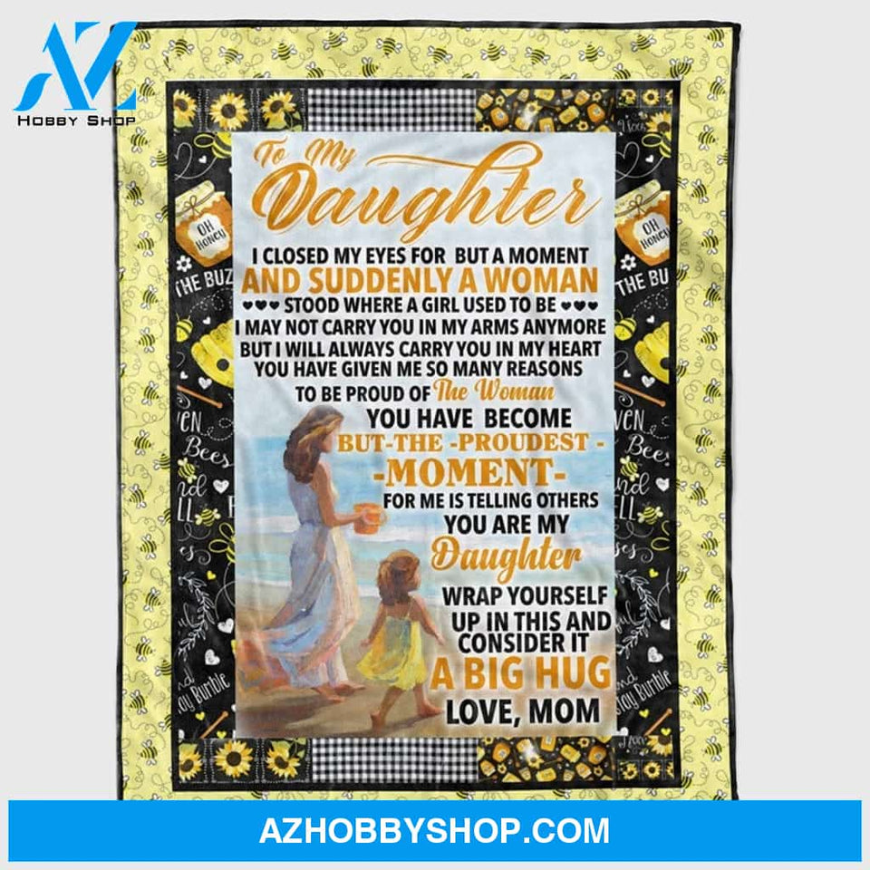 Personalized To My Daughter Fleece Blanket For Daughter From Mom I Closed My Eyes Great Customized Blanket For Birthday Christmas Thanksgiving Graduation Wedding