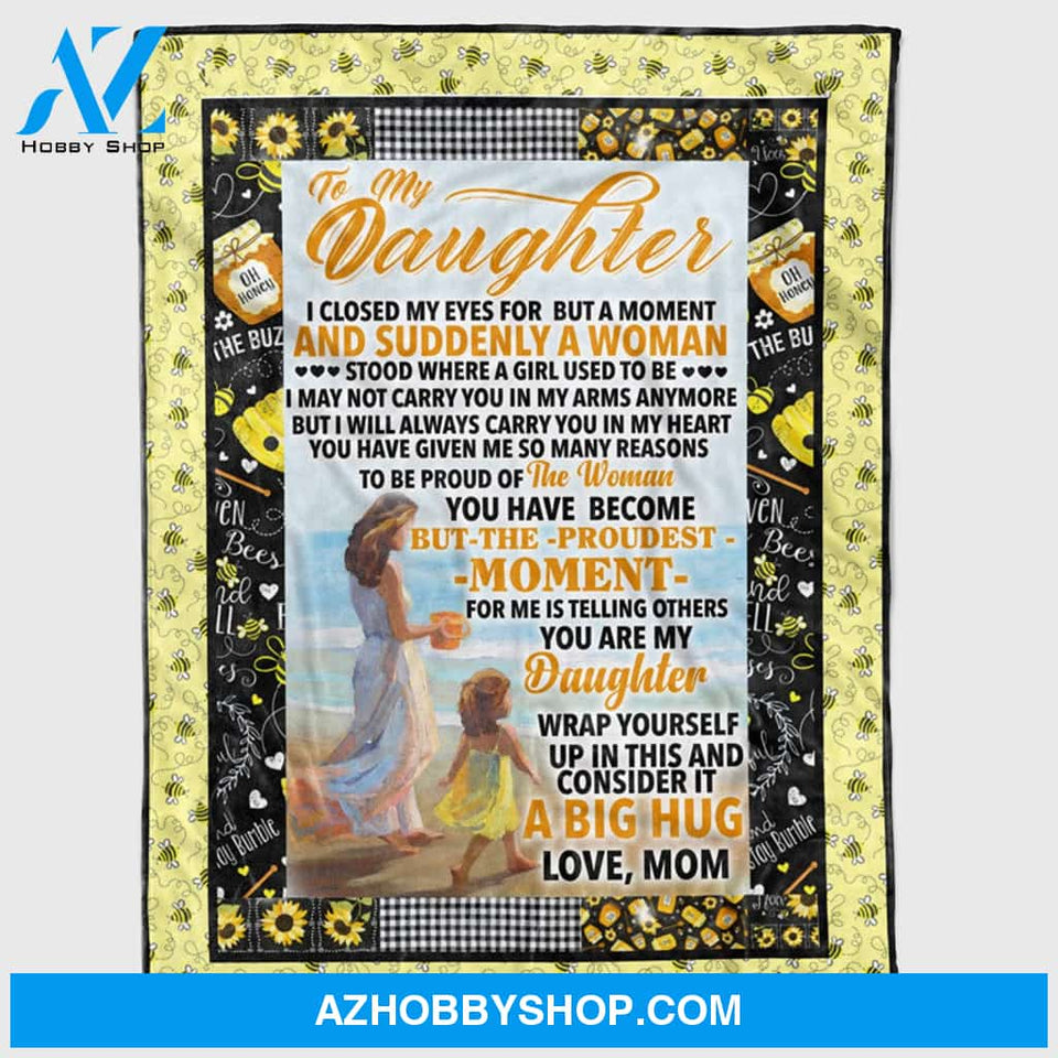 Personalized To My Daughter Fleece Blanket For Daughter From Mom I Closed My Eyes Great Customized Blanket For Birthday Christmas Thanksgiving Graduation Wedding