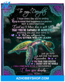 To my Daughter Fleece Blanket, Turtle Sea - I Hope Every Day You're Smiling Gift For Daughter From Mom 