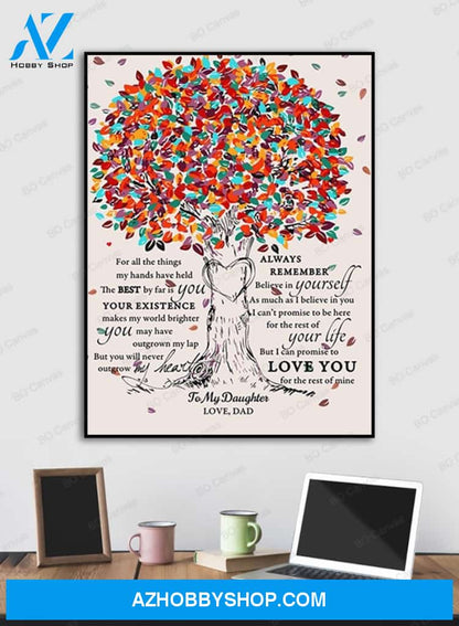 To My Daughter - From Dad - Framed Canvas Gift DD001