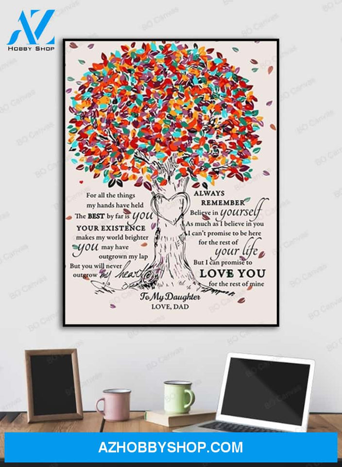 To My Daughter - From Dad - Framed Canvas Gift DD001