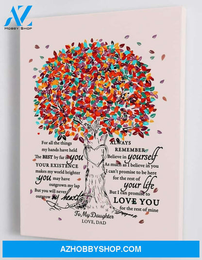 To My Daughter - From Dad - Framed Canvas Gift DD001