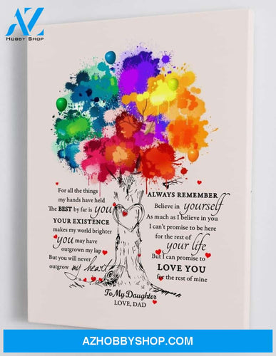 To My Daughter - From Dad - Framed Canvas Gift DD004