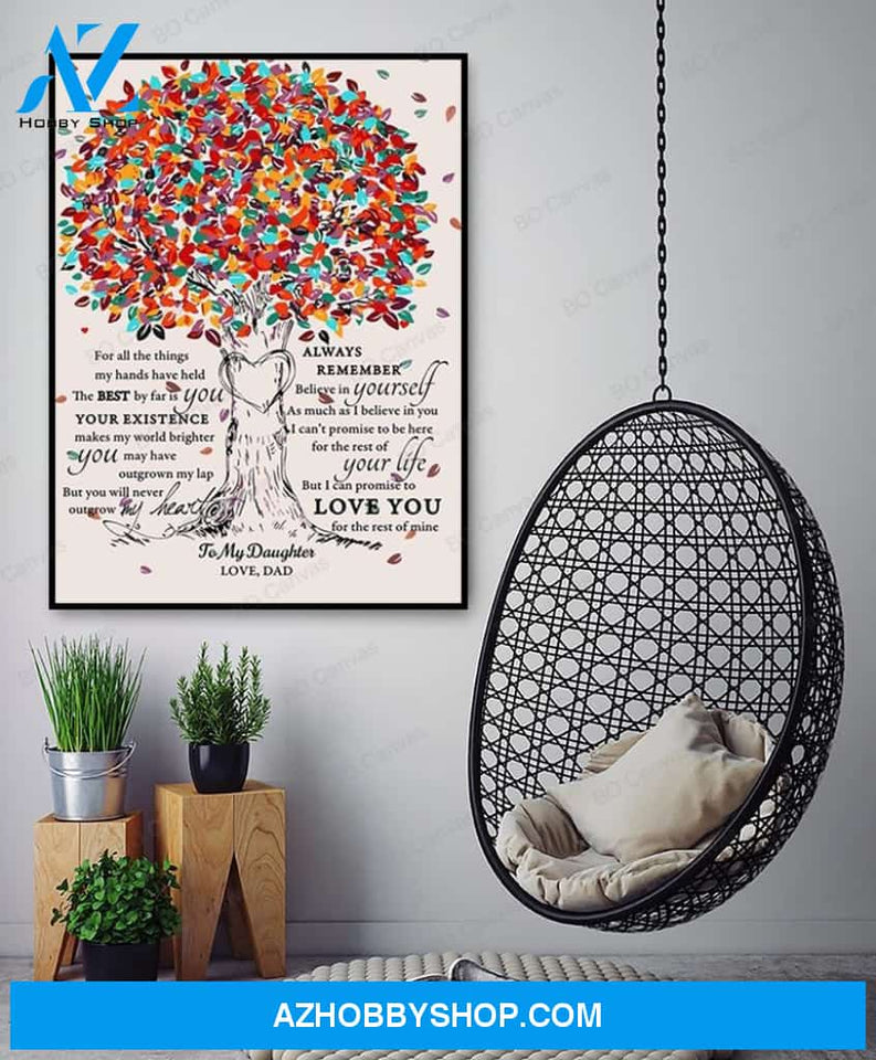 To My Daughter - From Dad - Framed Canvas Gift DD001