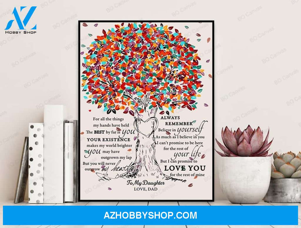 To My Daughter - From Dad - Framed Canvas Gift DD001