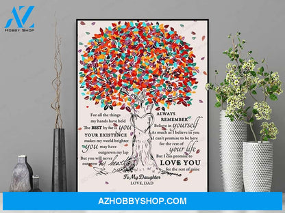 To My Daughter - From Dad - Framed Canvas Gift DD001