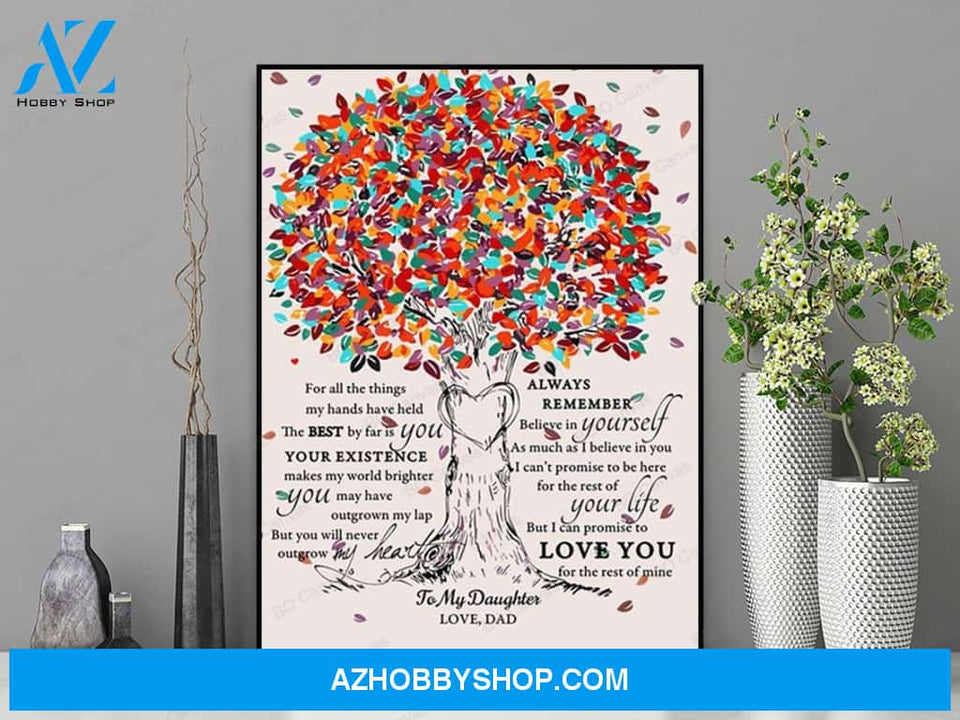 To My Daughter - From Dad - Framed Canvas Gift DD001