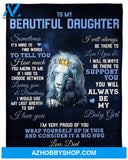 To My Daughter From Lion Dad I Love You Blanket Gift For Daughter 