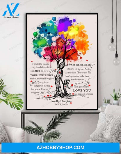 To My Daughter - From Mom - Framed Canvas Gift MD001