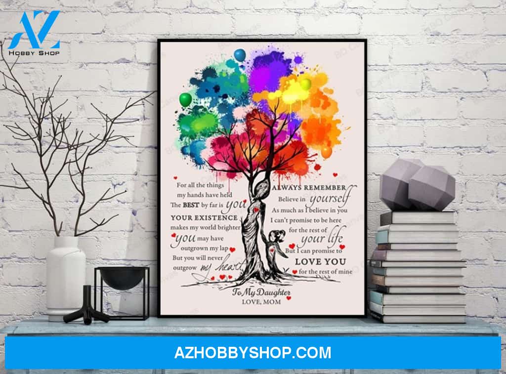 To My Daughter - From Mom - Framed Canvas Gift MD001