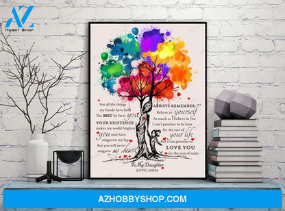 To My Daughter - From Mom - Framed Canvas Gift MD001