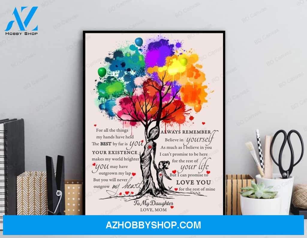 To My Daughter - From Mom - Framed Canvas Gift MD001