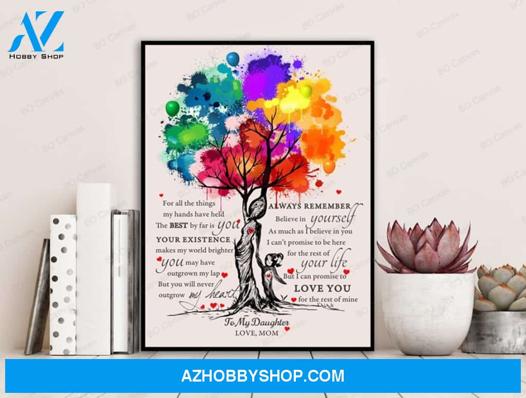 To My Daughter - From Mom - Framed Canvas Gift MD001