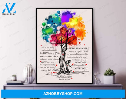 To My Daughter - From Mom - Framed Canvas Gift MD001